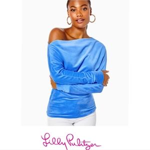 Lilly Pulitzer 🌴Sheera Velour Blue Top NWT